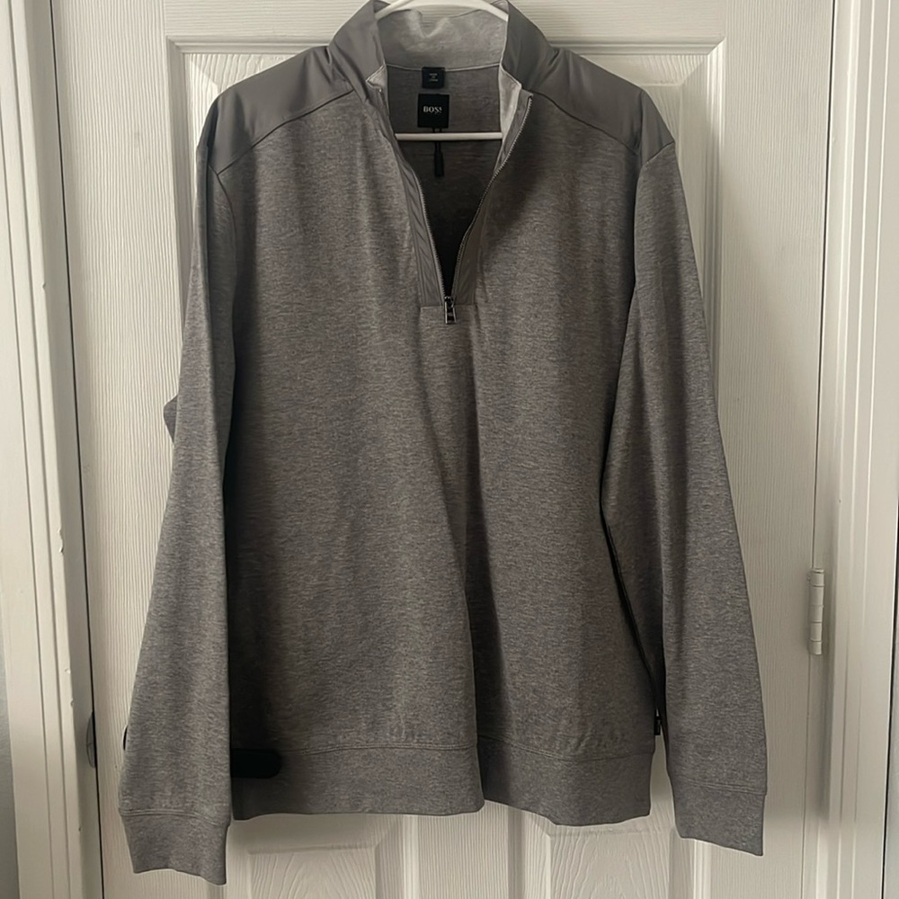 New Hugo Boss Quarter Zip Neck Sweatshirt Sz XXL